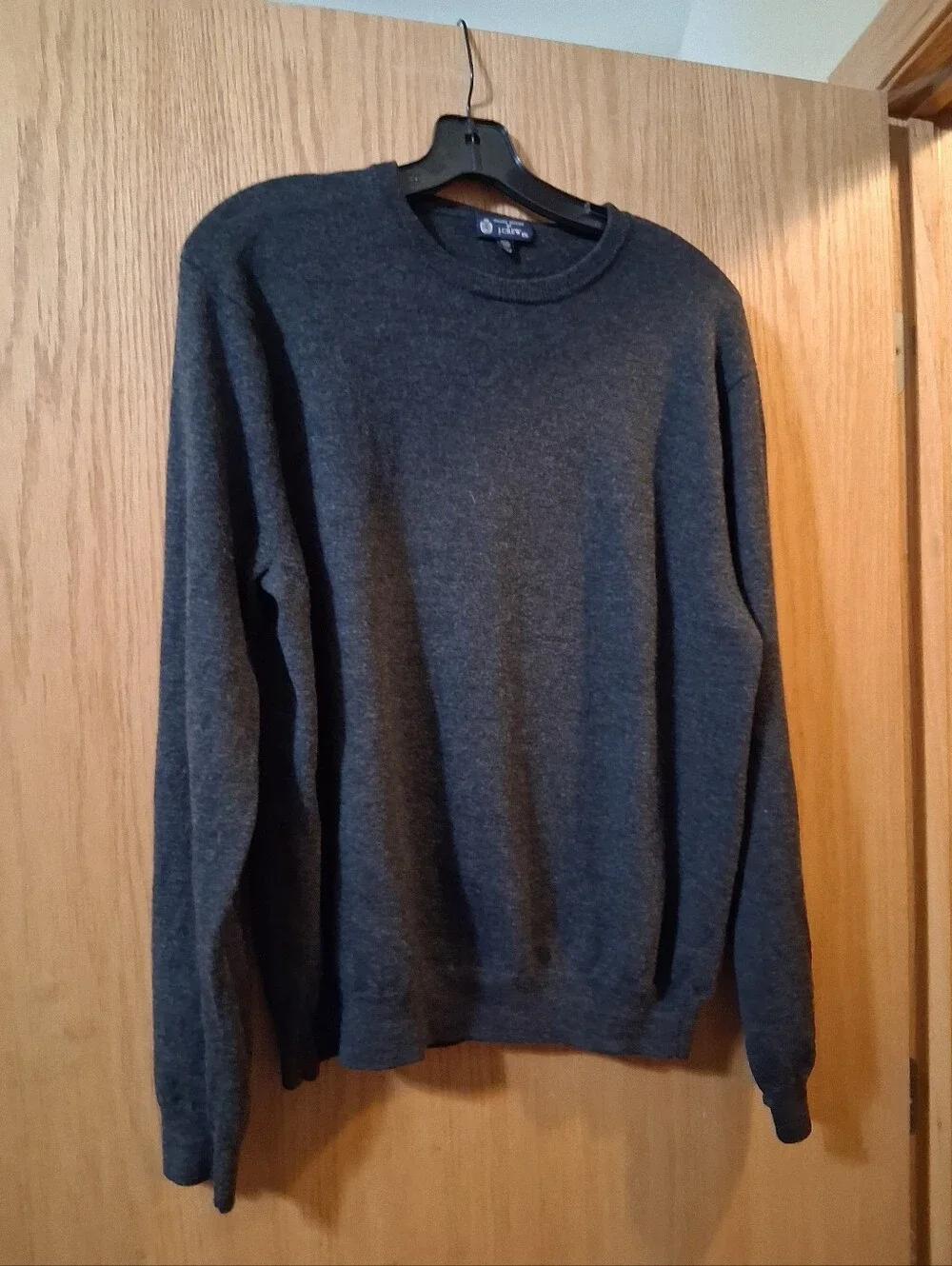 J. Crew charcoal grey knit pullover sweater  100% Italian Merino Wool XXL